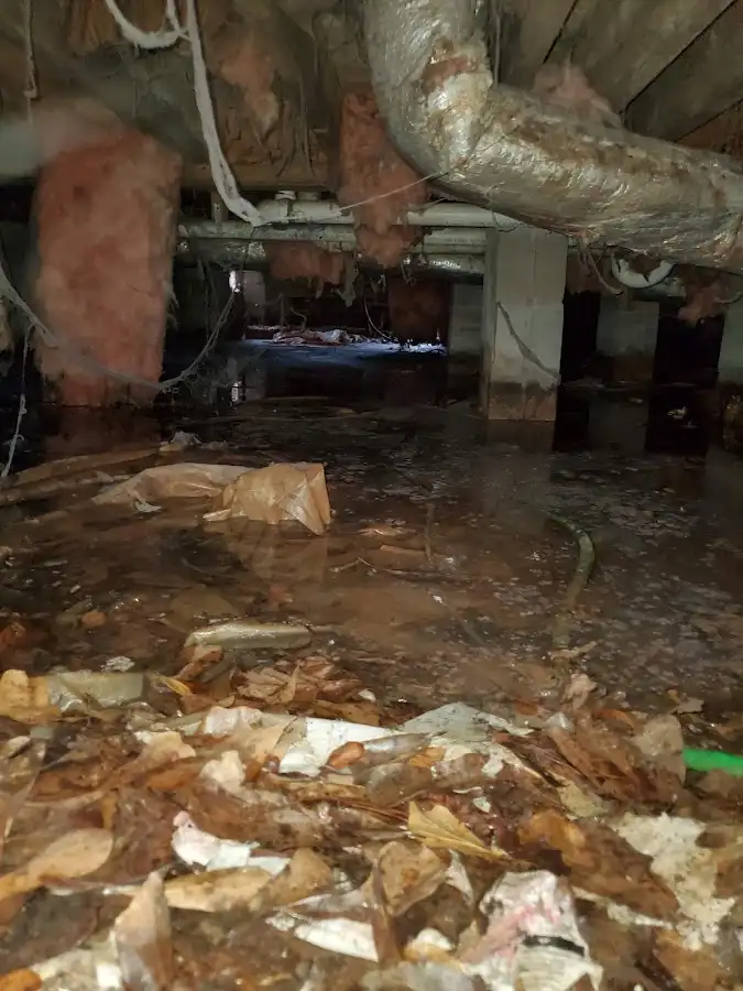 Crawl space flood assessment for Commercial Water Damage Restoration in North Canton