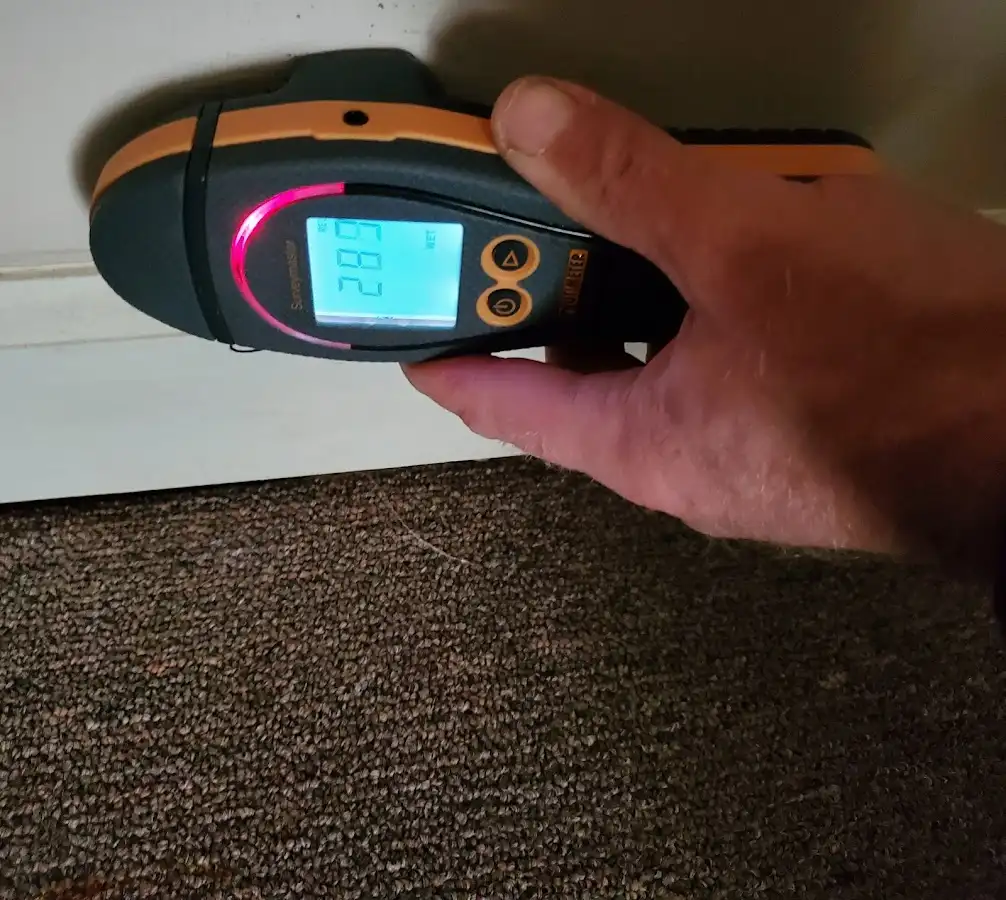 Moisture detection at baseboard during Sewage Cleanup & Sanitation in North Canton