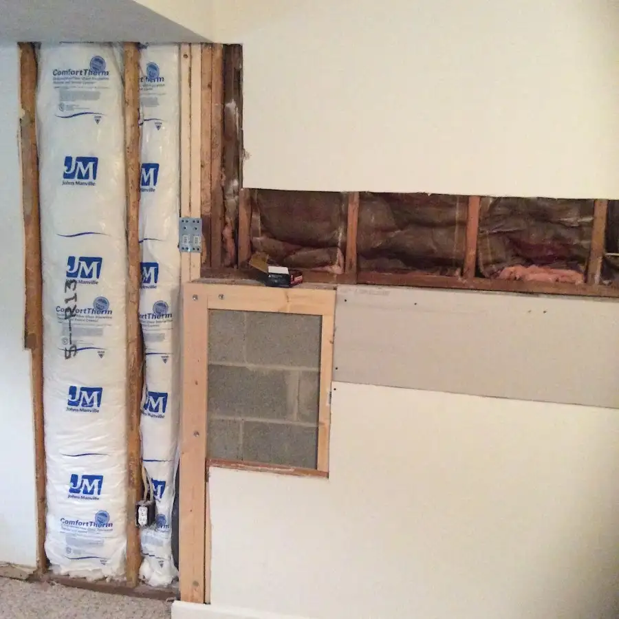 Wall insulation replacement during Contents Cleaning & Restoration in North Canton